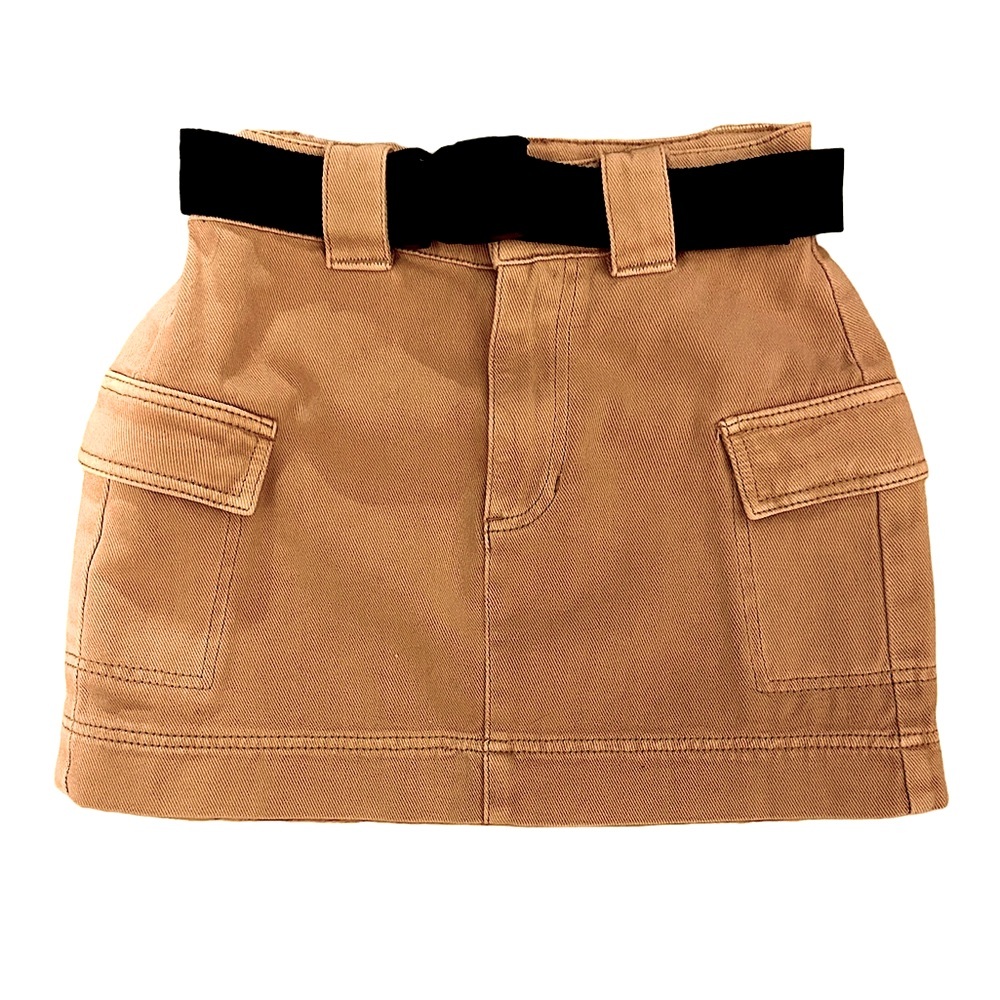 MINI SKIRT a brown khaki by Pacsun with belt buckle